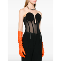 BODY MESH WITH INSERTED CORSET BLACK