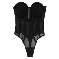 BODY MESH WITH INSERTED CORSET BLACK