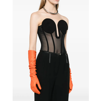 BODY MESH WITH INSERTED CORSET BLACK