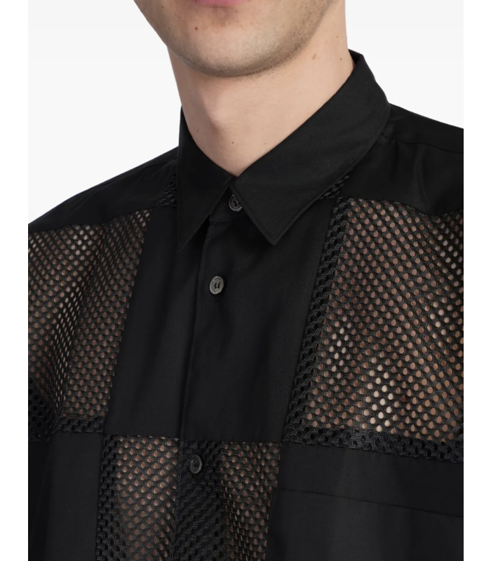black check mesh shirt