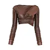 RICK OWENS LILIES T-SHIRT JADE LS CROP RUST