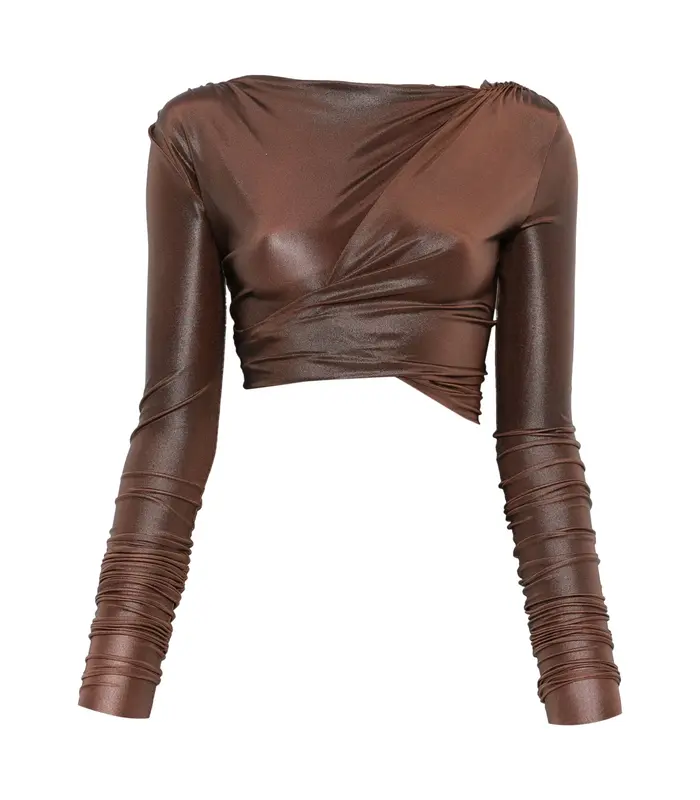 T-SHIRT JADE LS CROP RUST