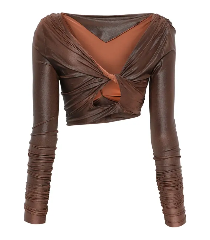 T-SHIRT JADE LS CROP RUST