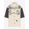 JEAN-PAUL GAULTIER SHORT SLEEVES SHIRT PRINTED ECRU/BLACK/RED