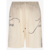 JEAN-PAUL GAULTIER COTTON SHORT PRINTED ECRU/BLACK/RED