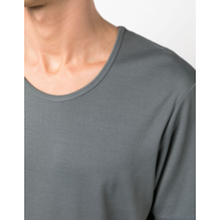 RIB U NECK T-SHIRT STORM GREY