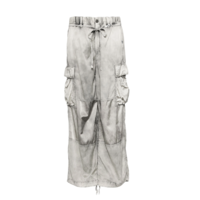 SATIN CARGO PANTS LT GRAY