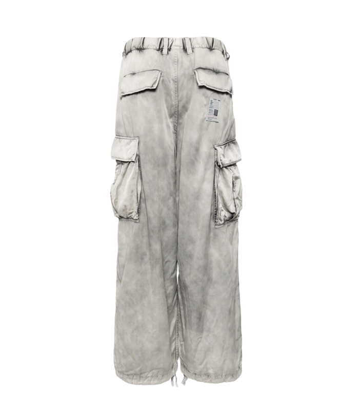 SATIN CARGO PANTS LT GRAY