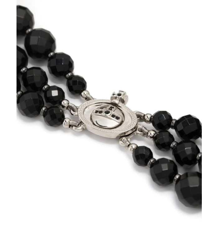 MESSALINE 3 ROW CHOKER PLATINUM BLACK