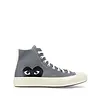 COMME DES GARCONS PLAY CHUCH TAYLOR 70 BLACK HEART HIGH TOP SNEAKERS GREY