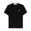 COMME DES GARCONS PLAY T-SHIRT DOUBLE burgendy EMBLEM BLACK