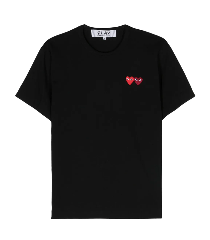 T-SHIRT DOUBLE burgendy EMBLEM BLACK
