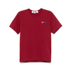COMME DES GARCONS PLAY T-SHIRT DOUBLE BURGENDY EMBLEM BURGUNDY