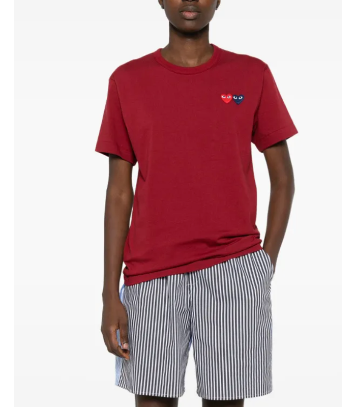 T-SHIRT DOUBLE BURGENDY EMBLEM BURGUNDY