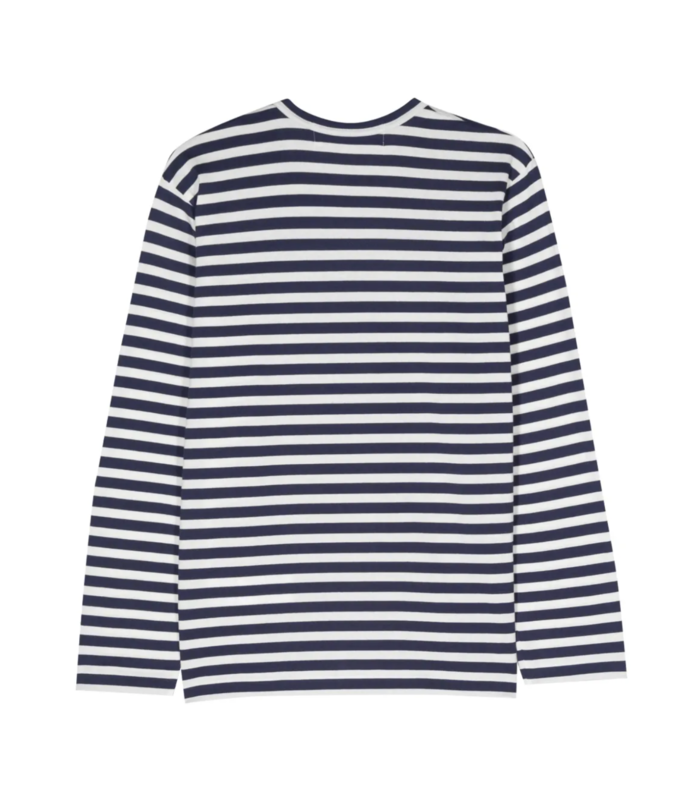 PLAY T-SHIRT DOUBLE BURGENDY EMBLEM KNIT NAVY