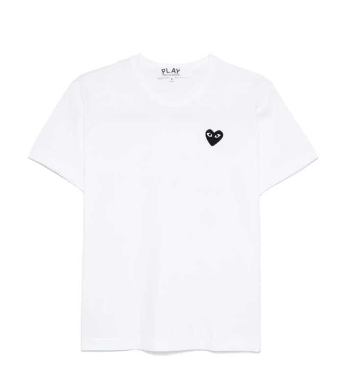 T-SHIRT BLACK BLACK HEART WHITE