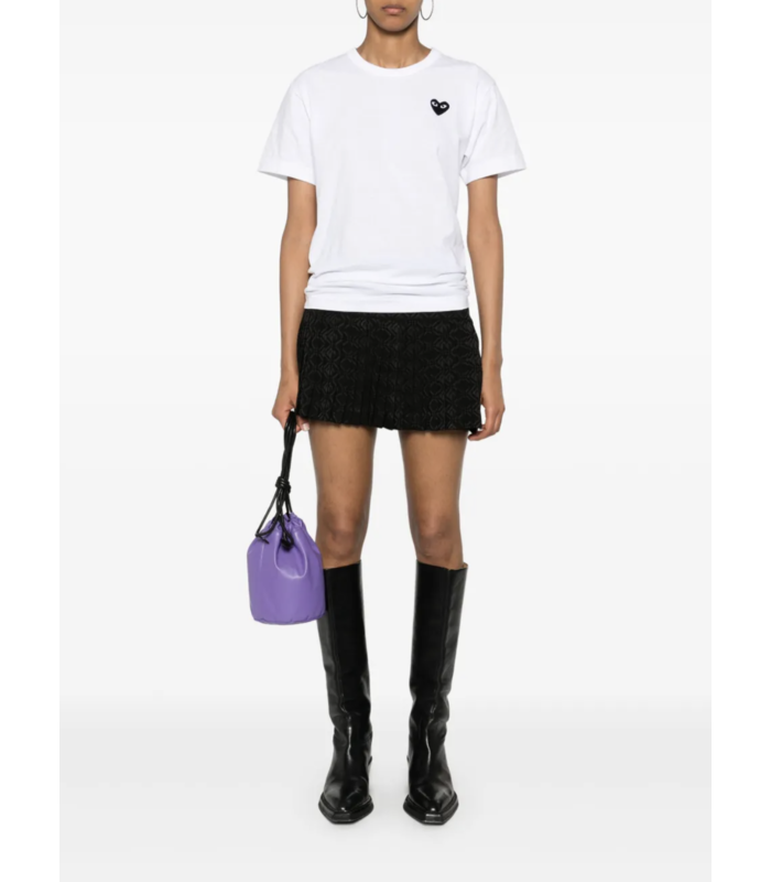 T-SHIRT BLACK BLACK HEART WHITE