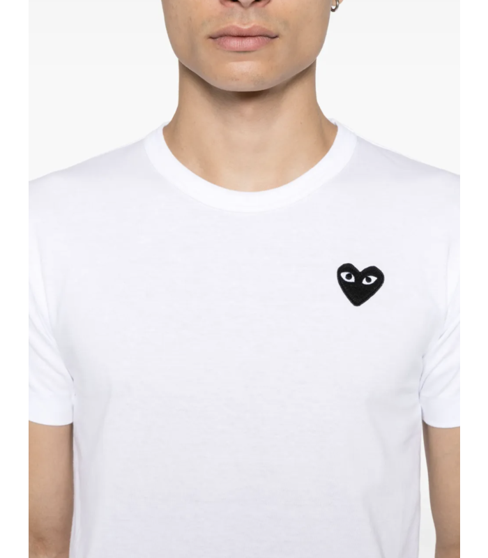 T-SHIRT BLACK BLACK HEART WHITE