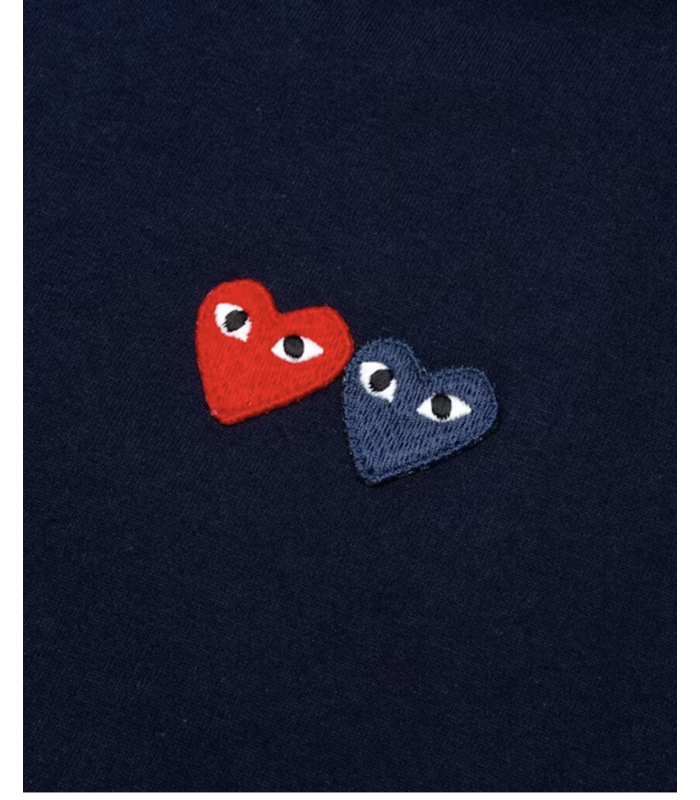 T-SHIRT DOUBLE BURGENDY EMBLEM NAVY