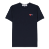 COMME DES GARCONS PLAY T-SHIRT DOUBLE BURGENDY EMBLEM NAVY