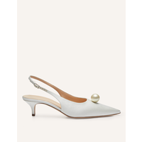 SLINGBACK KITTEN HEELS CREAM PEARL