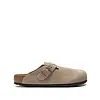 BIRKENSTOCK BOSTON SOFT FOOTBED SUEDE LEATHER TAUPE