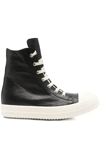 RICK OWENS scarpe in pelle sneakers black/milk/milk
