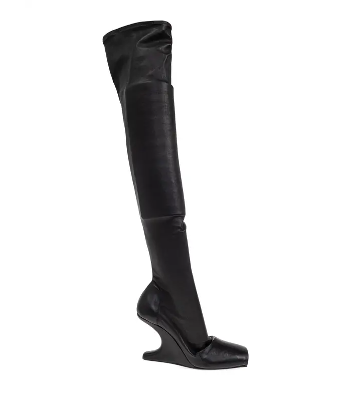 STIVALI IN PELLE CANTILEVER 8 THIGH HIGH BLACK