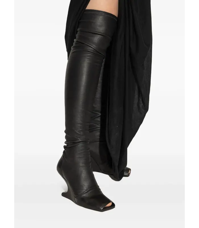 STIVALI IN PELLE CANTILEVER 8 THIGH HIGH BLACK