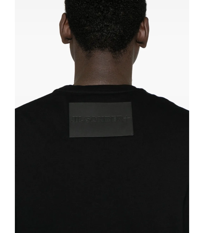 leather logo back patch t-shirt black