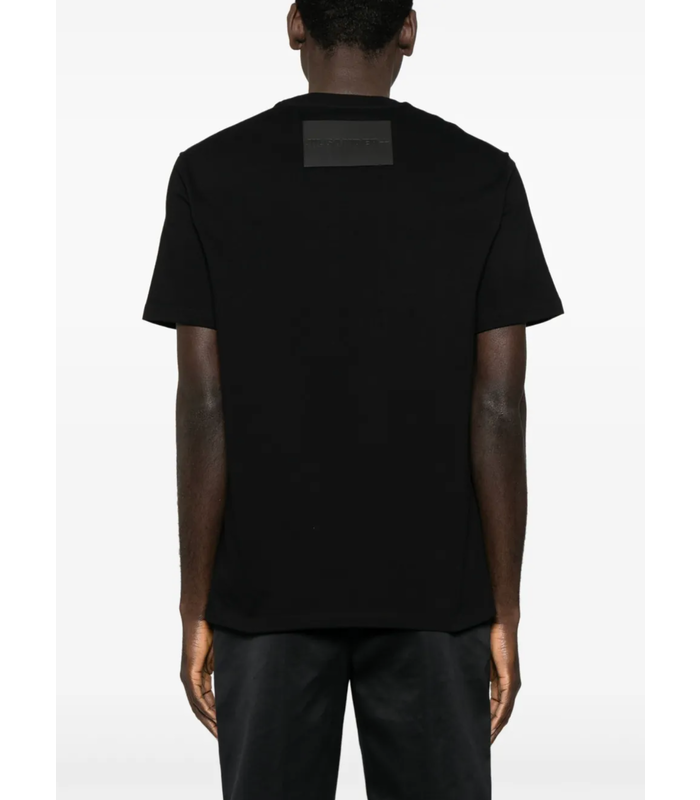 leather logo back patch t-shirt black