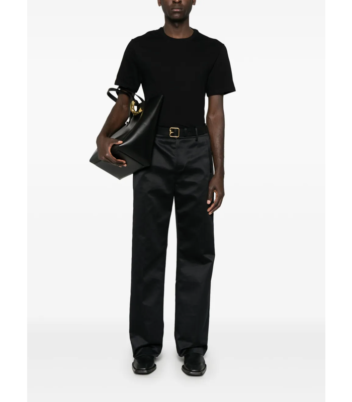 leather logo back patch t-shirt black