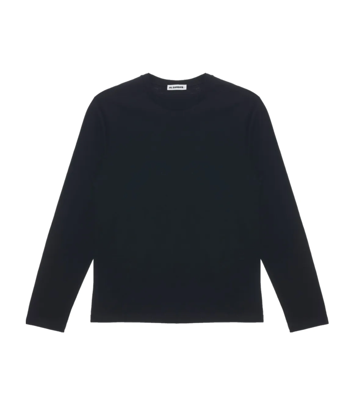 logo leather patch back longsleeve black