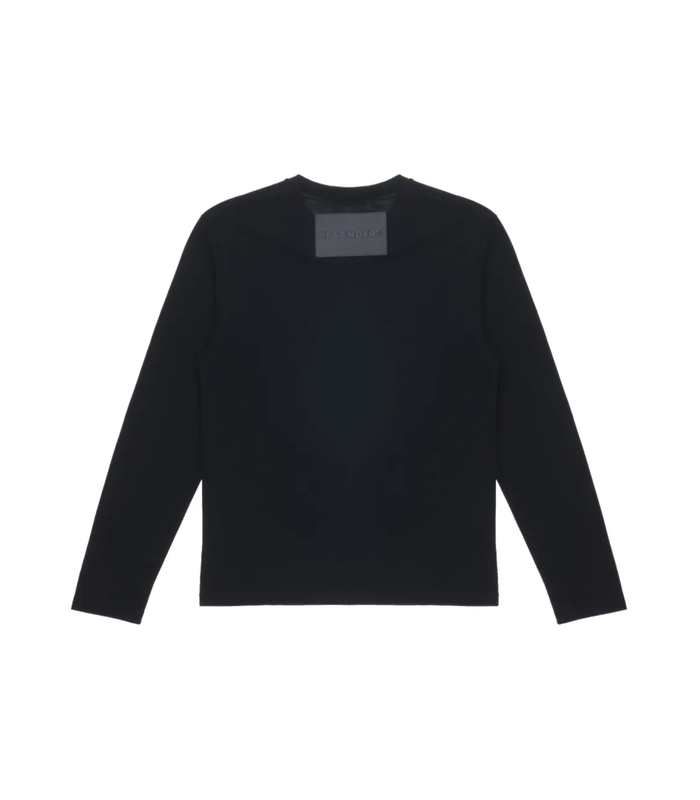 logo leather patch back longsleeve black