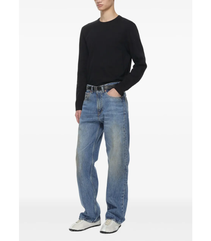 logo leather patch back longsleeve black