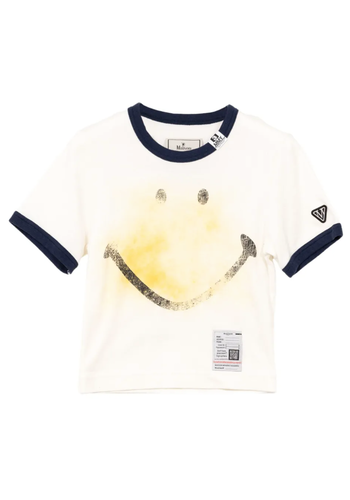 MAISON MIHARA YASUHIRO smily face printed mini tee white