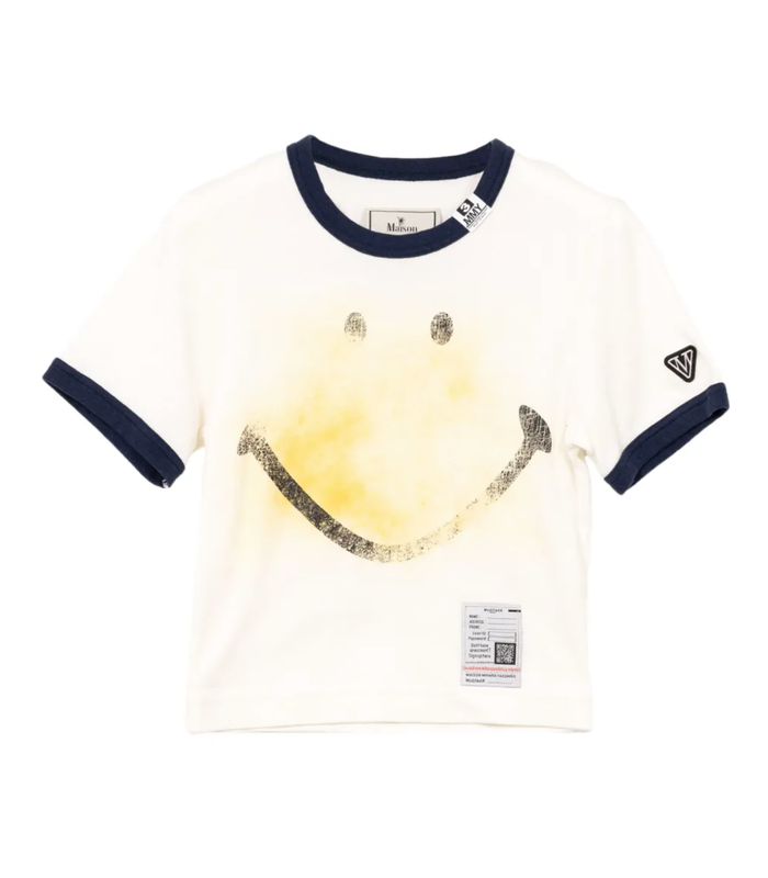 SMILY FACE PRINTED MINI TEE WHITE
