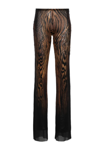 JEAN-PAUL GAULTIER mesh trousers printed "wood"