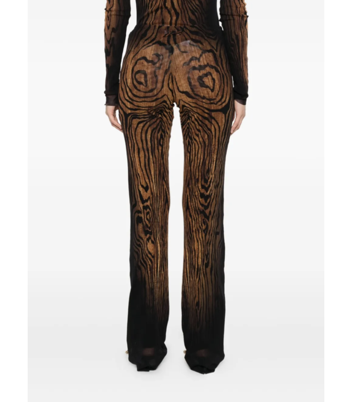 MESH TROUSER PRINTED "WOOD" BLACK/BROWN