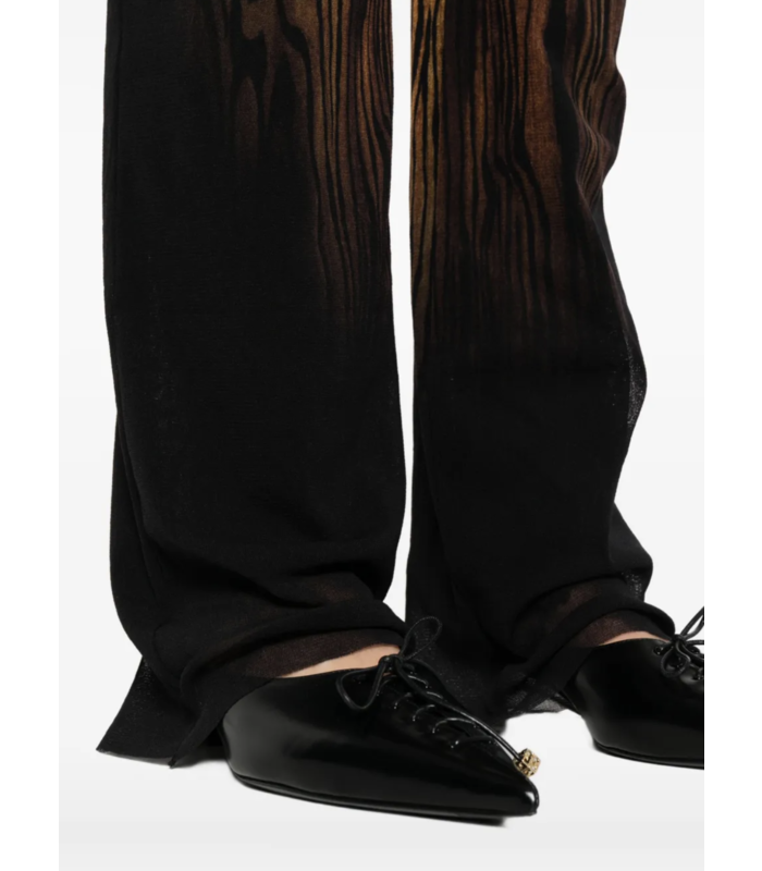 MESH TROUSER PRINTED "WOOD" BLACK/BROWN