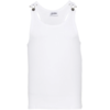 JEAN-PAUL GAULTIER RIBBED TANK TOP WITH OVERALL BUCKLES WHITE