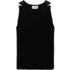 JEAN-PAUL GAULTIER RIBBED TANK TOP WITH OVERALL BUCKLES BLACK