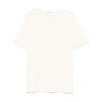 RIB U NECK T-SHIRT LIGHT CREAM