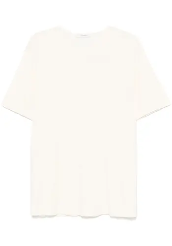 LEMAIRE rib u neck t-shirt light cream LEMAIRE rib u neck t-shirt light cream