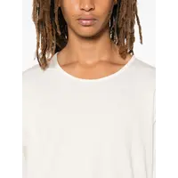 RIB U NECK T-SHIRT LIGHT CREAM