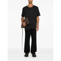 RIB U NECK T-SHIRT SQUID INK