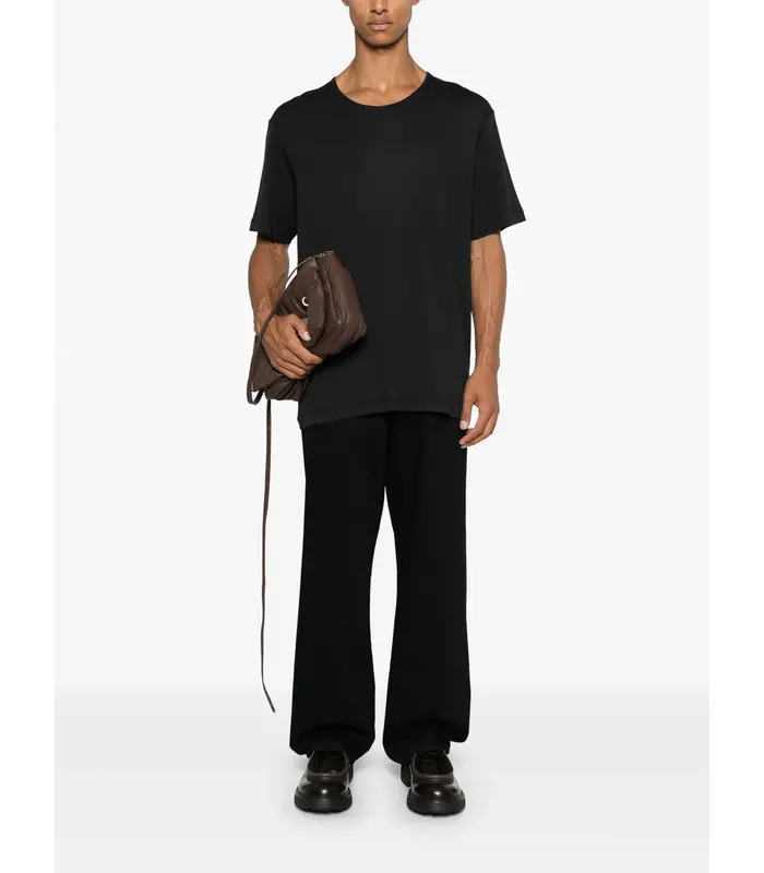 RIB U NECK T-SHIRT SQUID INK