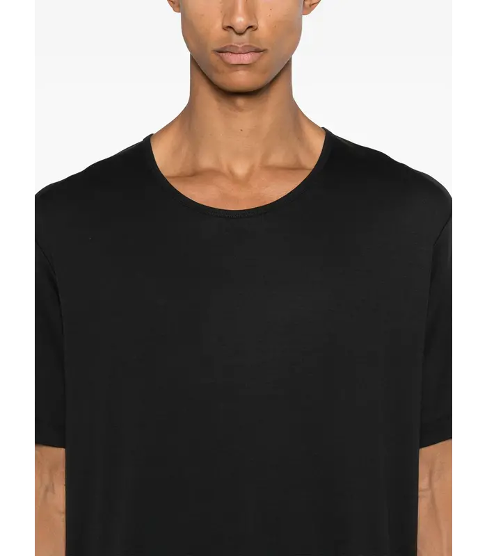 RIB U NECK T-SHIRT SQUID INK