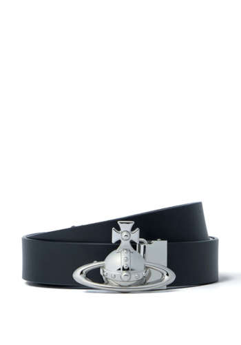 VIVIENNE WESTWOOD orb buckle belt/silver black VIVIENNE WESTWOOD orb buckle belt/silver black