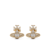 VIVIENNE WESTWOOD MILA EARRINGS GOLD WHITE